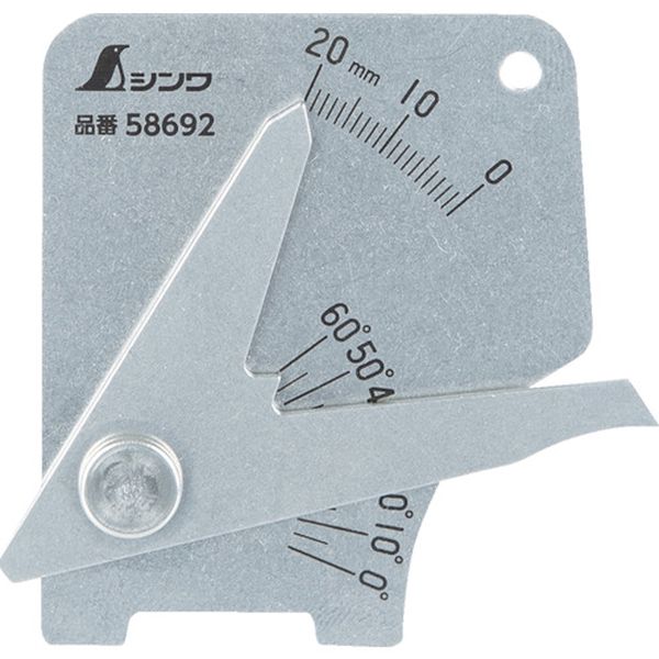 58692 243-3701 シンワ測定(株) シンワ 溶接ゲージ B 軽量・薄型