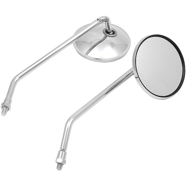 6003 NBS バイクパーツセンター ミラー ヤマハ車用 逆ネジ8mm メッキ 左右セット