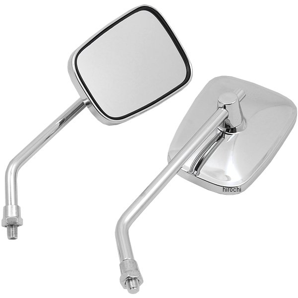 6008 NBS バイクパーツセンター ミラー ４号 カワサキ角型 正ネジ10mm メッキ