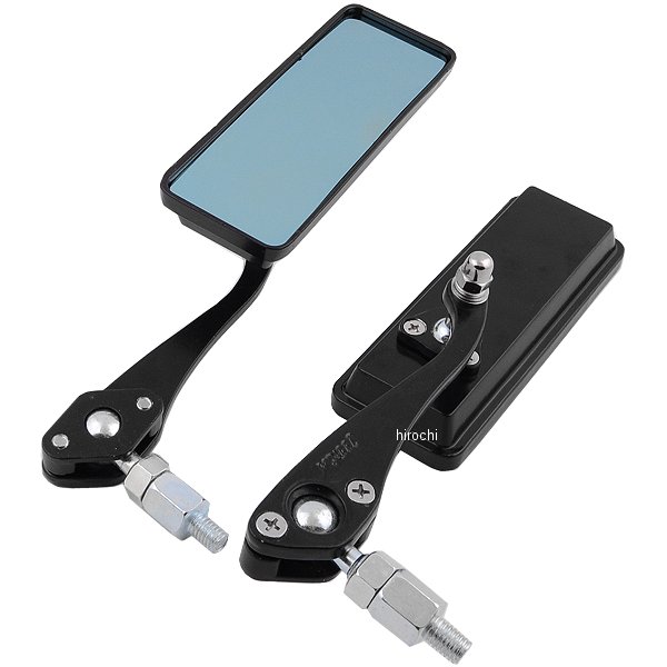 6015 NBS バイクパーツセンター ミラー 9号 黒 アルミ 正ネジ10mm 鏡面ブルー