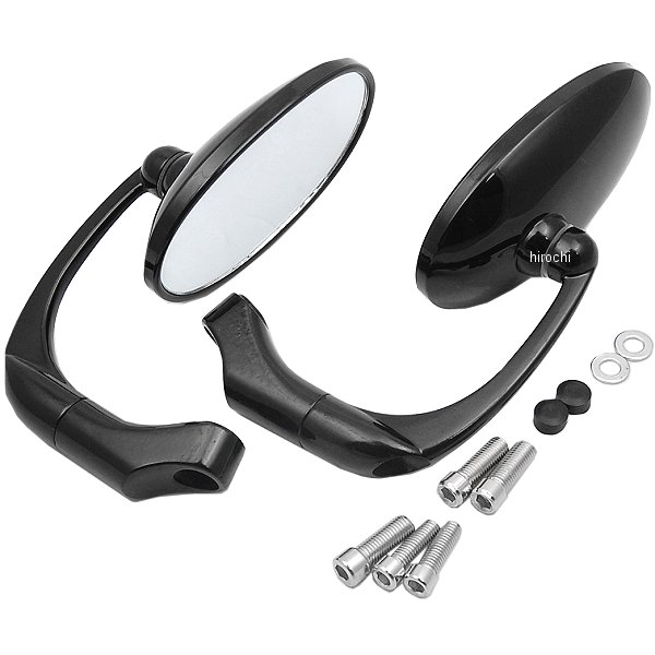 603127 NBS バイクパーツセンター ミラー 36号 バレンタイプ 黒 鏡面クリア 左右セット