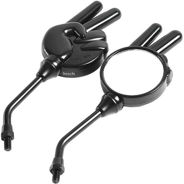 6037 NBS バイクパーツセンター じゃんけんミラー ミニ 8mm逆ネジ 左右セット