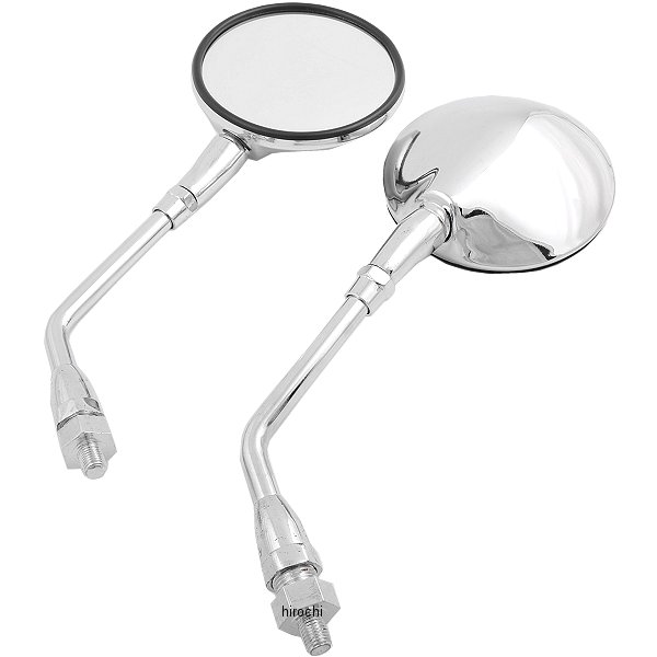 6042 NBS バイクパーツセンター ミラー 37号 汎用 丸型 正ネジ10mm メッキ 左右セット
