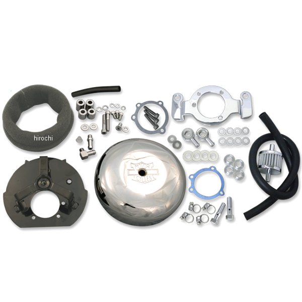 6100-0031 ガッツクローム 7インチラウンドエアクリーナーセット 99年以降 ツインカム ブリーザーキット付き