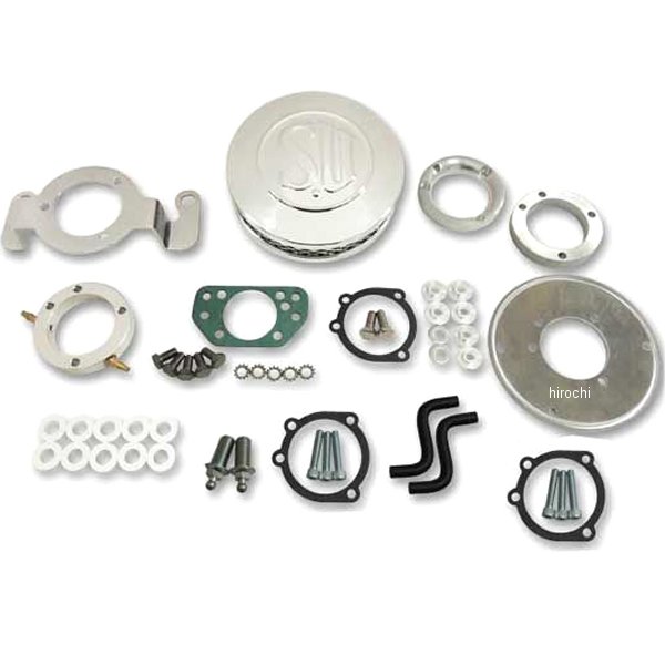 6100-1511 ガッツクローム シールドタイプSUエアクリーナーキット37mm 93年-99年 エボ BigTwin