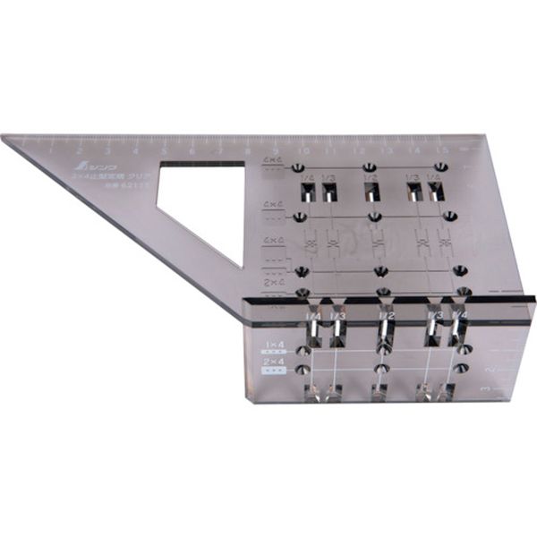 62115 242-8965 シンワ測定(株) シンワ 2×4止型定規 クリア