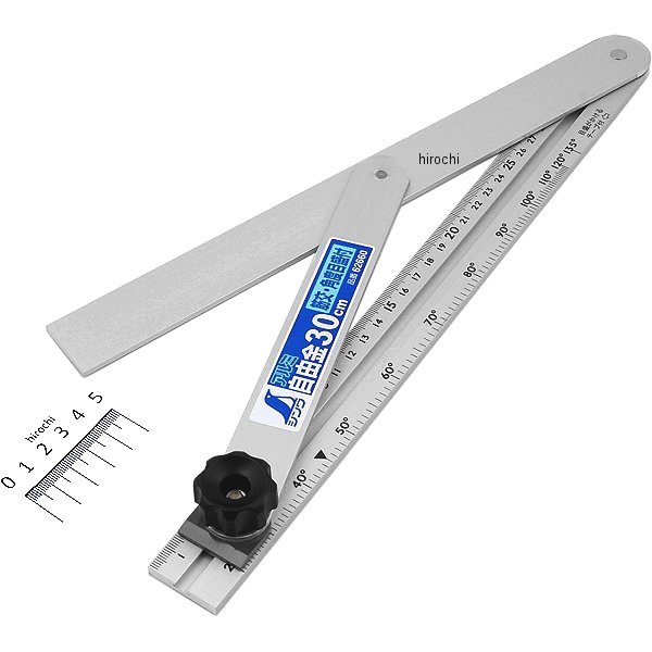 62660 397-9385 シンワ測定(株) シンワ アルミ自由金 30cm 筋交・角度目盛付