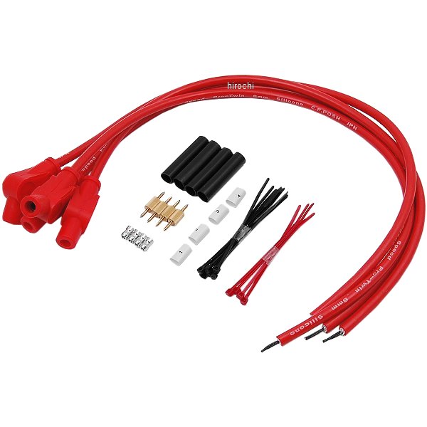 631230-04 ポッシュ POSH スピードプロツインシリコンプラグコードキット CB750F、CB750K 赤