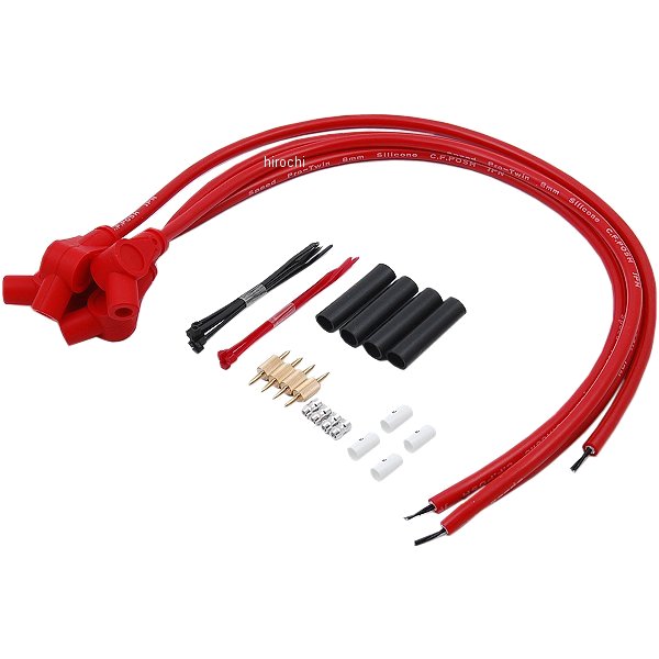 641230-04 ポッシュ POSH スピードプロツインシリコンプラグコードキット XJR1300、XJR1200、XJR400R 赤