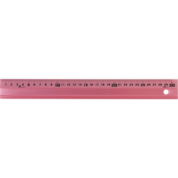 65416 816-3926 シンワ測定(株) シンワ アルミ直尺 アル助30cm ペールピンク