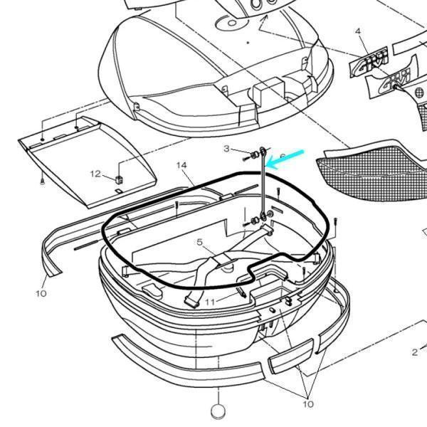 66775 ジビ GIVI モノキーケース用 開口制御プラスチック Z599