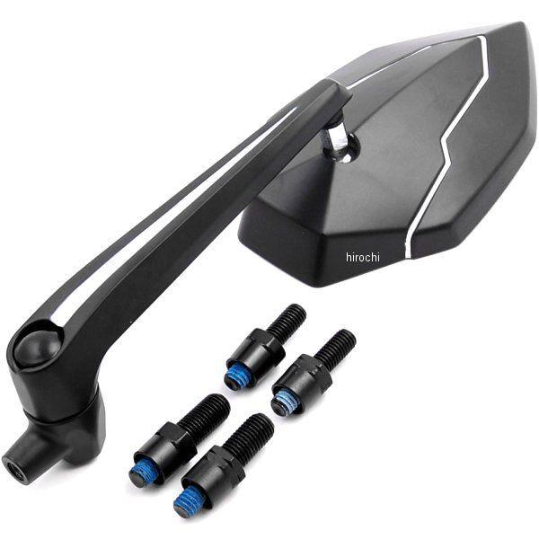 675-1202180 キタコ ランツァミラー ブラック/ホワイト 汎用