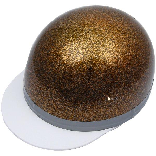 701010 NBS バイクパーツセンター ハーフヘルメット コルク半 三つボタン ブラックゴールドラメ フリーサイズ(57-60cm未満)