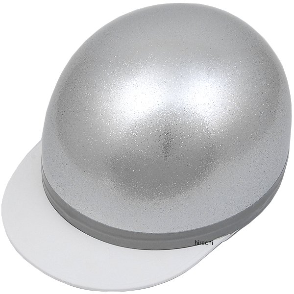 7010 NBS バイクパーツセンター ハーフヘルメット コルク半 三つボタン シルバーラメ フリーサイズ(57-60cm未満)