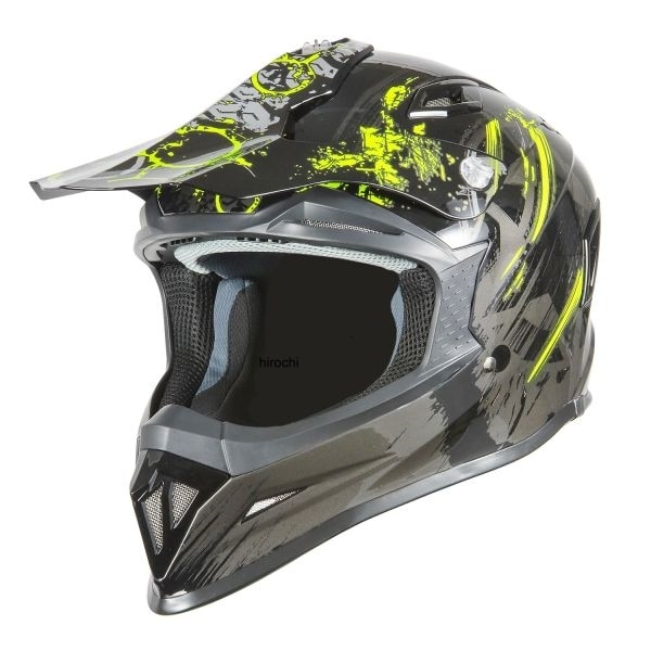 7021 NBS バイクパーツセンター A-762 オフロードヘルメット グラフィックイエロー