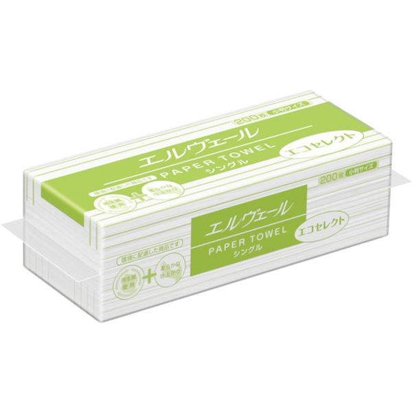 21000700 391-0008 エルヴェール ペーパータオル エコセレクト 小判(703413/21000700)