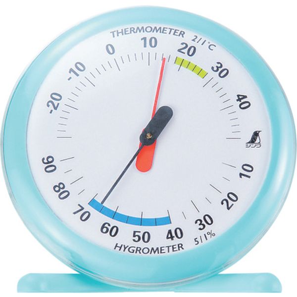 70494 816-3987 シンワ測定(株) シンワ 温湿度計 Q-1 丸型 15cmライトブルー