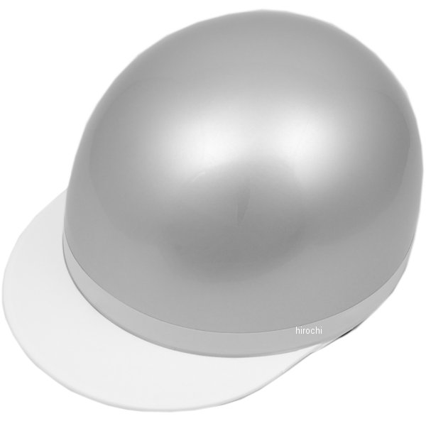 7102 NBS バイクパーツセンター ハーフヘルメット 白ツバ シルバー フリーサイズ(57-59cm)