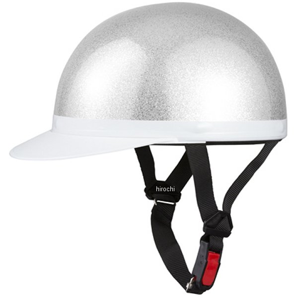 710901 NBS バイクパーツセンター ハーフヘルメット 白ツバ シルバーラメ 57-59cm