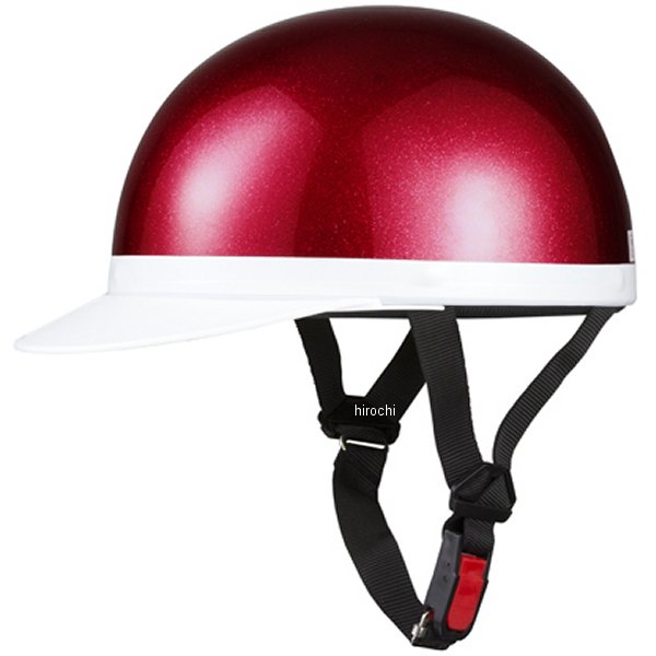 710903 NBS バイクパーツセンター ハーフヘルメット 白ツバ レッドラメ 57-59cm