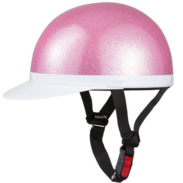 710904 NBS バイクパーツセンター ハーフヘルメット 白ツバ ピンクラメ 57-59cm