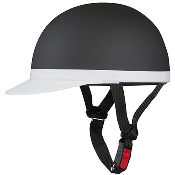 710916 NBS バイクパーツセンター ハーフヘルメット 白ツバ マットブラック XLサイズ(61-62cm)