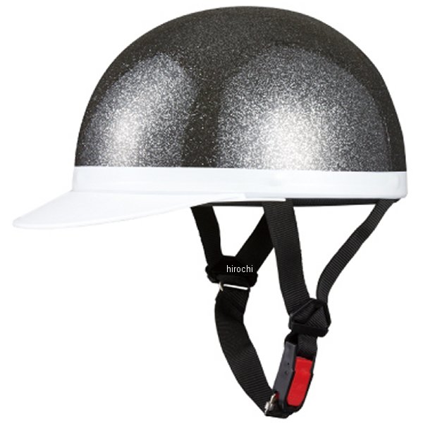 7109 NBS バイクパーツセンター ハーフヘルメット 白ツバ ブラックラメ 57-59cm