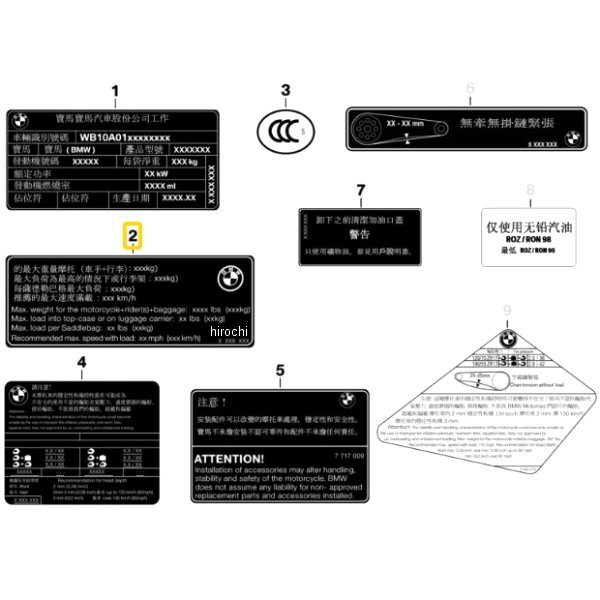 71248354841  BMW純正 ラベル「有効積載量」