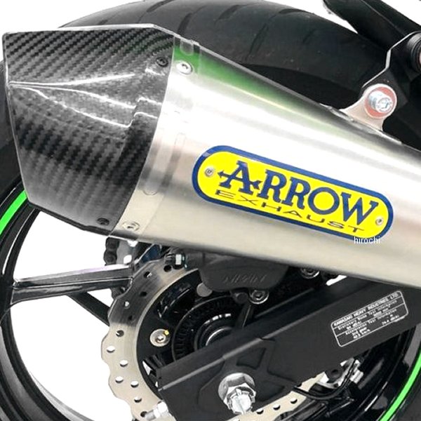 71874XKI アロー ARROW スリップオンマフラー X-KONE 18年-22年 Ninja400 ニクロム/カーボンエンド
