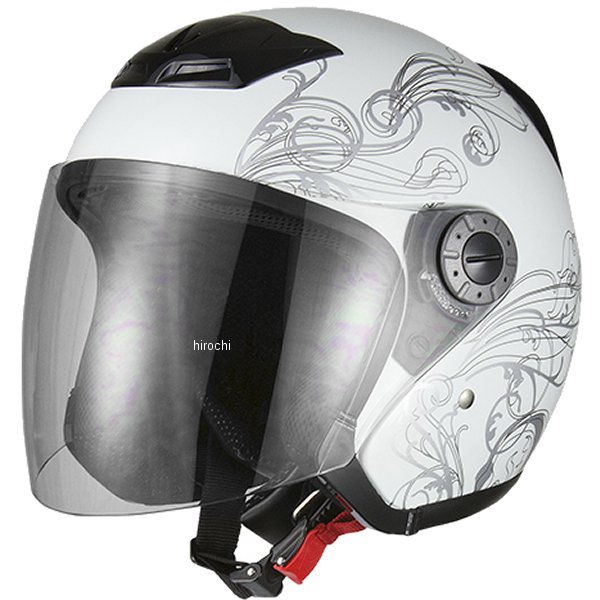 721001 NBS バイクパーツセンター ジェットヘルメット グラフィック 白 Lサイズ(59-60cm未満)