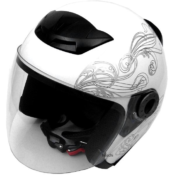 721002 NBS バイクパーツセンター ジェットヘルメット グラフィック 白 Mサイズ(57-58cm未満)