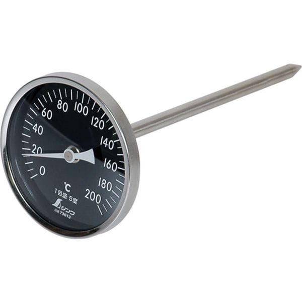73012 816-4127 シンワ測定(株) シンワ 温度計 V-4 丸T字型 0～200℃ 白目盛