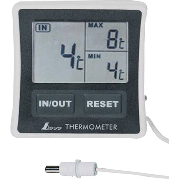 73042 816-4131 シンワ測定(株) シンワ 冷蔵庫用デジタル温度計A最高最低/隔測式