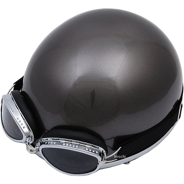 7409 NBS バイクパーツセンター ハーフヘルメット ビンテージ ガンメタ フリーサイズ(57-60cm未満)