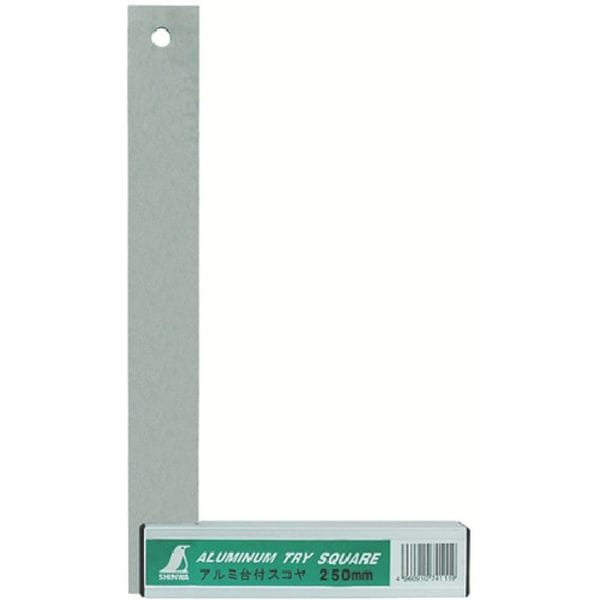 74111 816-4172 シンワ測定(株) シンワ アルミ台付スコヤ 250mm