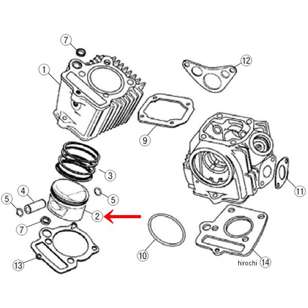 74463 デイトナ ノーマルヘッド補修用ピストン単体 φ52 (88cc)
