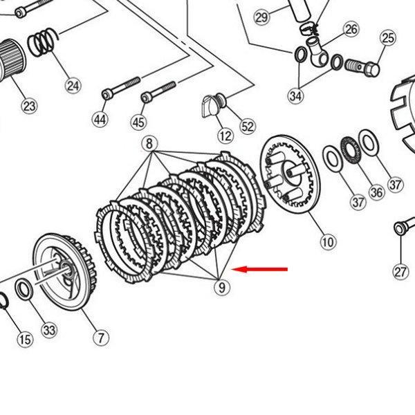 75424 デイトナ クラッチプレート 5ディスククラッチキット補修品(75321 74443 75322) モンキー ゴリラ