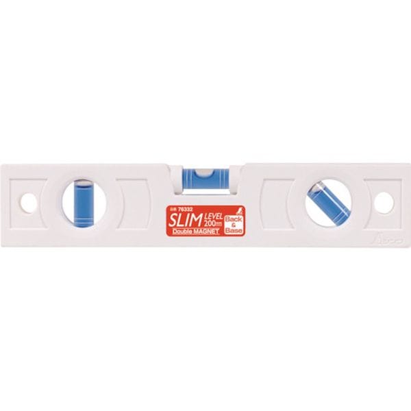 76332 818-4216 シンワ測定(株) シンワ スリムレベル 200mm白 背面マグネット付
