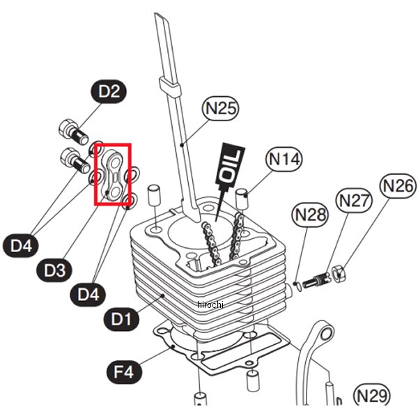 771-0901800 キタコ オイルギャラリー グロム シルバー