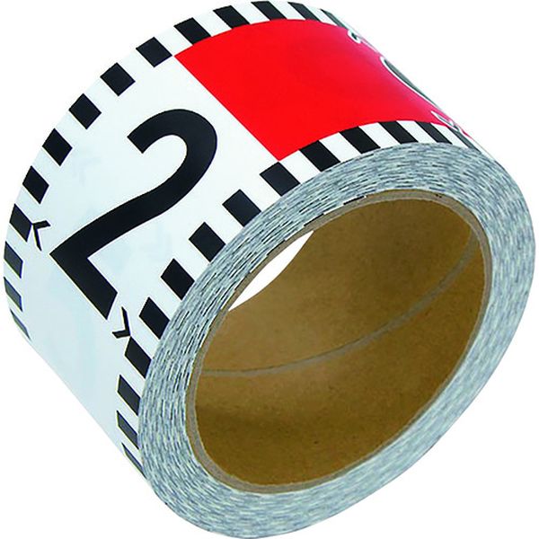 78196 シンワ測定(株) シンワ 貼付ロッド＿合成紙製＿60mm×26m＿赤白20cm間隔＿目盛数字入り