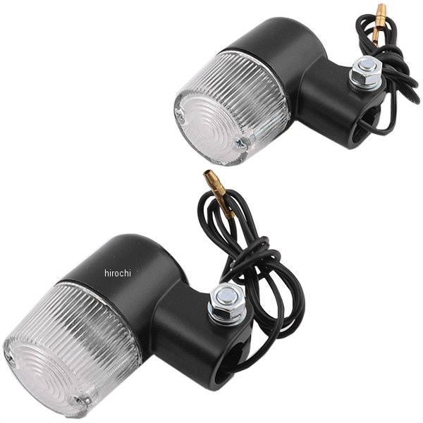 800-6201604 キタコ 丸ミニウインカーセット ブラックボディ/クリアレンズ 汎用