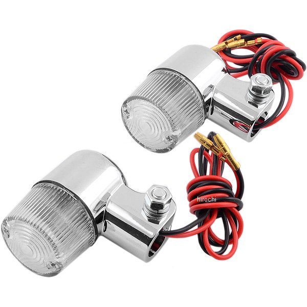 800-6211606 キタコ ウインカーセット 丸 メッキ/クリア ダブル球 (2個入り)