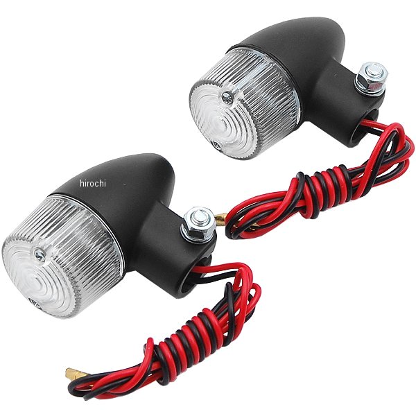 800-6214000 キタコ ロケットウインカーランプセット・S(RTミニ)ブラックボディ/クリアレンズ ダブル球用