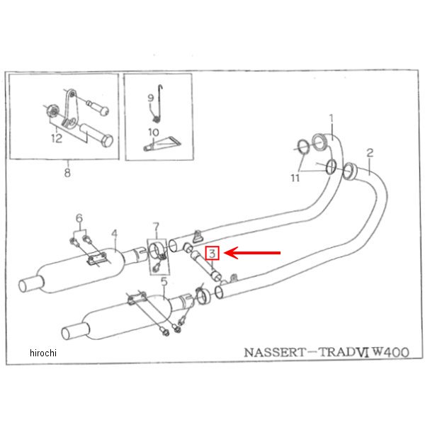 8008-K86-03 ビート BEET バイパスパイプ ステンレス W400