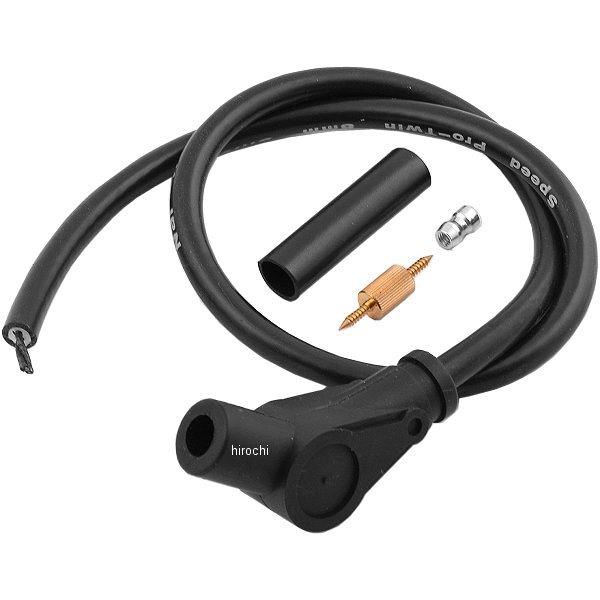 805136-09 ポッシュ POSH スピードプロツインシリコンプラグコードT-2 ジョイント付き 外径φ8mm 長さ550mm 角度 135度 黒