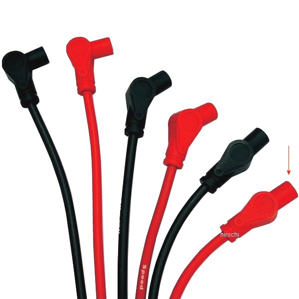 805180-04 ポッシュ POSH スピードプロツインシリコンプラグコードT-1 ジョイント無し 外径φ8mm 長さ550mm 角度 180度 赤