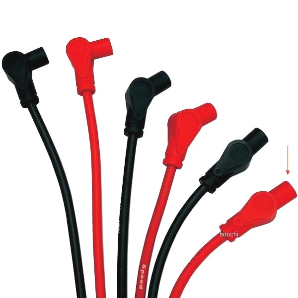 805181-04 ポッシュ POSH スピードプロツインシリコンプラグコードT-2 ジョイント付き 外径φ8mm 長さ550mm 角度 180度 赤