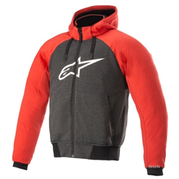 4207021 アルパインスターズ 春夏モデル ジャケット CHROME SPORT HOODIE ASIA 黒/赤 Sサイズ