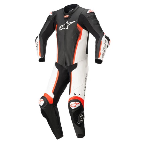 3150122 アルパインスターズ MISSILE V2 レザースーツ  黒/白/蛍光赤 46サイズ