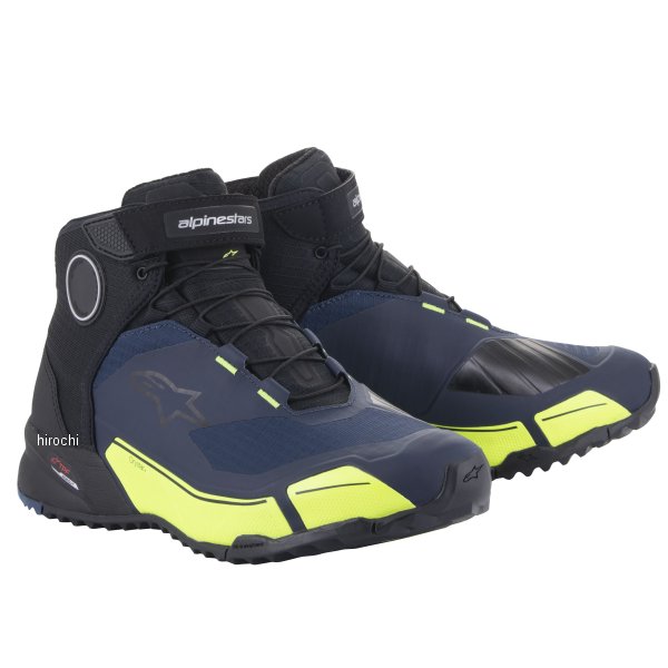 2611820 アルパインスターズ CR-X DRYSTAR ライディングシューズ 黒/ダークブルー/イエローフロー 8サイズ(25.5cm)